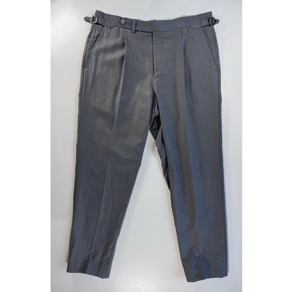SUITSUPPLY Vigo ZC Pleated Dress Pant Trouser Slim Tapered Leg Mens 32x25.5 Gray
